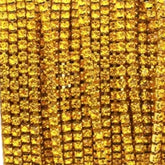 1 Yard SS6 Citrine Colourful Metal Chain Rhinestone Banding